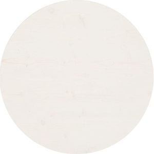 vidaXL - Tafelblad - Ø70x2,5 - cm - massief - grenenhout - wit