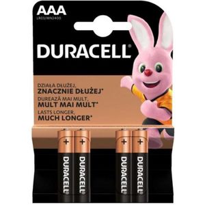 Set van 4x Duracell AAA Simply batterijen 1.5 V - alkaline - LR03 MN2400 - Batterijen pack