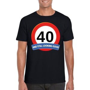 40 jaar and still looking good t-shirt zwart - verjaardag shirts L