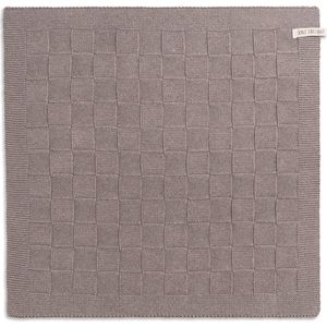 Knit Factory Gebreide Keukendoek - Keukenhanddoek Uni - Handdoek - Vaatdoek - Keuken doek - Taupe - Bruin - 50x50 cm