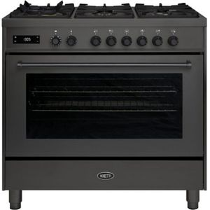 BORETTI MLG96BMAT Gasfornuis 90cm, 6 brander, XL-oven 123L, AN