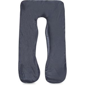 Zwangerschapskussenhoes U-vormig katoenen lichaamskussen 140x80cm machinewasbaar zwart - vervangende hoes volwassenen borstvoedingskussen