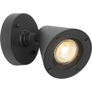 QAZQA ciara - Moderne Wandlamp voor buiten - 1 lichts - D 12.5 cm - Zwart - Buitenverlichting