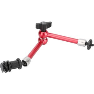 11"" Articulating Magic Arm van roestvrij staal met schoenenhouder voor DSLR-camera-monitor/zaklamp (rood) - 3092