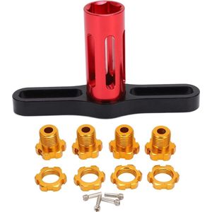RC Splined wielnaaven set van 4 - 17 mm zeskantmoeren - getande wielnaven - 5353X E‑REVO Summit 1/10 RC auto - goud - automodel speelgoed .