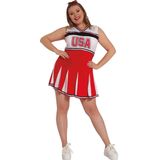 Fiestas Guirca - Volwassenkostuum Cheerleader USA XL (44-46)