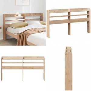 vidaXL Hoofdbord met schappen 135 cm massief grenenhout - Hoofdbord - Hoofdborden - Bed Hoofdbord - Bedhoofdbord