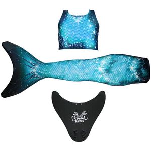 Mermaid Sisters Zeemeerminstaart Sparkle Splash - Met monovin en bikini top - Zeemeerminstaart voor kinderen - Maat 42 - 44