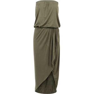 Urban Classics - Bandeau Midi Asymmetric Lange jurk - XS - Groen