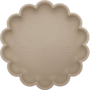 Dutsi - Welpje Serie - Siliconen Babybord met Leeuwen Ontwerp - 18 cm - Taupe