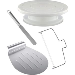 Taartsnijder Roterende Taartplateauset Spreidpalet Taartlift - Roestvrij Staal Vaatwasmachinebestendig