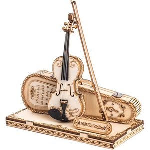 Robotime Violin TG604K - Houten 3D DIY bouwset viool - Bouwpakket - Miniatuur - Instrument