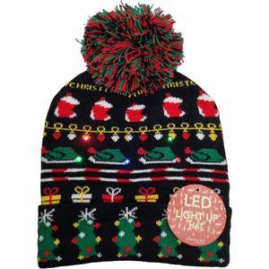 Antonio Muts - LED Lampjes - Kerstmuts - One Size - Unisex - Kerstcadeau