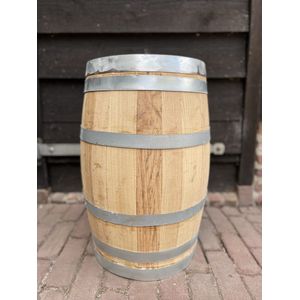 Wijnvat / Regenton 60 Liter Kastanjehout - Deksel Vast
