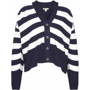 Vest Barbour Women Mariner Knitted Cardigan Navy Stripe-10
