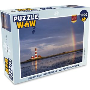 Puzzel Vuurtoren - Regenboog - Waddeneilanden - Legpuzzel - Puzzel 1000 stukjes volwassenen