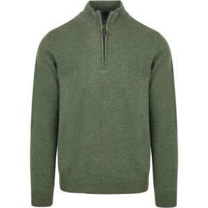 Suitable Half Zip Trui Lamswol Groen - Maat XXL - Heren - Schipperstrui