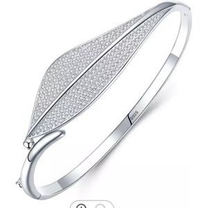 N3 Collecties 925 Sterling Zilveren Sieraden Enkele Manchet Bladeren Armband Pave Zirkoon Voor Dames Meisjes Armbanden & Bangles