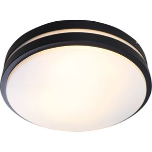 Olucia James - Buiten plafondlamp - 2L - Kunststof - Wit;Zwart - Rond - 28.5 cm