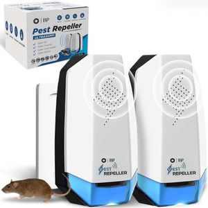 BP® Pest Repeller - 2 Pack - Muizenverjager - Ultrasonische Ongedierte Bestrijder - Ultrasone Verjager - Muizen Bestrijden - Insectenverjager - Ultrasone Verjagers - Geen Geluid - 100% Veilig