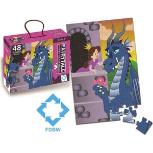 Kinderpuzzel – Vloerpuzzel – 48 stukjes | Vloerpuzzel kinderen 3 jaar – Sprookje | Puzzel Prinses | Puzzel Vloerpuzzel | Jumbo Puzzel - Prinses | 90 cm x 60 cm