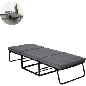 LBB Vouwbed - Opklapbed - Logeerbed - Zetelbed - Logeermatras - 1 persoons - Metalen frame