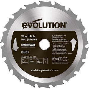 EVOLUTION - Evolution zaagblad hout 185 mm - 185 X 20.0 X 1.5 MM - 24 T