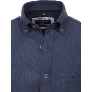 Casa Moda Blauw Linnen Overhemd Button Down Boord - XXL