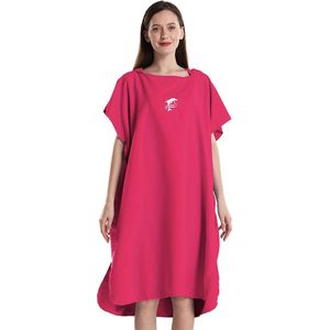 Nivard Surf Poncho - Dames - Heren - Omkleed Handdoek - Volwassenen - Zacht - Poncho - Rood