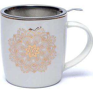 Theemok set Mandala wit