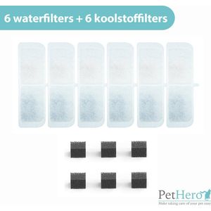 PetHero 1 & 4 - 6x filter voor drinkfontein voor kat of hond