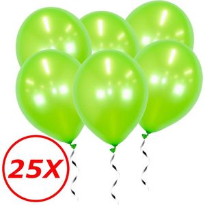 Groene Ballonnen Lime Metallic 25St Feestversiering Verjaardag Ballon