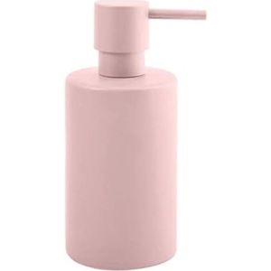 Zeepdispenserkoker | met marmeren pracht | dispenser voor vloeibare zeep, porselein, 300 ml | duurzaam en robuust | mat roze
