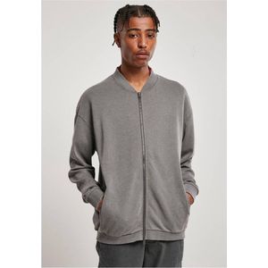 Urban Classics - Washed Sweat Bomber darkshadow Sweater/trui met rits - XL - Grijs