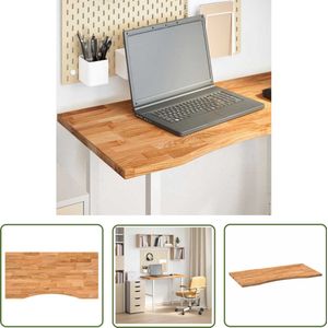 The Living Store Bureaublad rechthoekig 100x50x2,5 cm eikenhout lichtbruin - Eikenhouten Bureau - Houten Bureau - Bureau Blad - Kantoorbureau - Werkblad