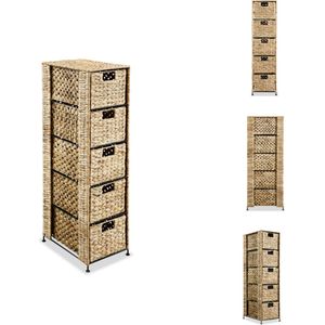 vidaXL Ladekast - 5 manden - 25.5 x 37 x 100 cm - Bruin - Kast