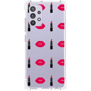 Samsung Galaxy A32 4G | A32 5G Enterprise Editie Doorzichtige Silicone Hoesje Lipstick Kiss