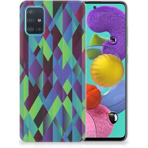 Samsung Galaxy A51 TPU Hoesje Abstract Green Blue