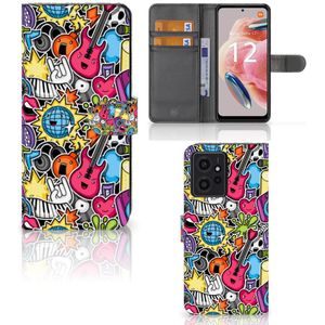 Xiaomi Redmi Note 12 4G Wallet Case met Pasjes Punk Rock