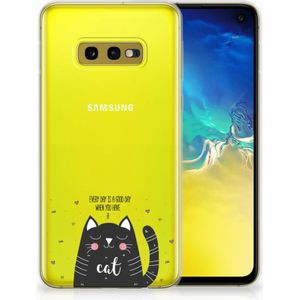 Samsung Galaxy S10e Telefoonhoesje met Naam Cat Good Day