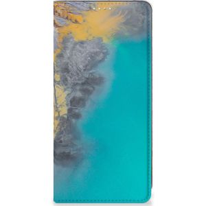 Samsung Galaxy A71 Standcase Marble Blue Gold