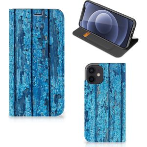 iPhone 12 Mini Book Wallet Case Wood Blue