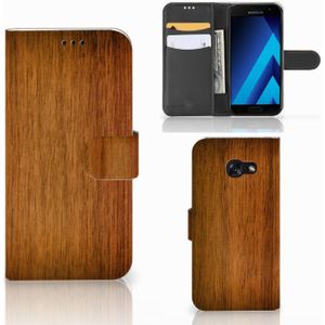 Samsung Galaxy A5 2017 Book Style Case Donker Hout