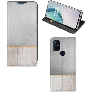 OnePlus Nord N10 5G Book Wallet Case Wood Concrete