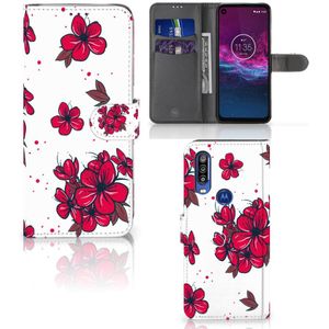 Motorola One Action Hoesje Blossom Red