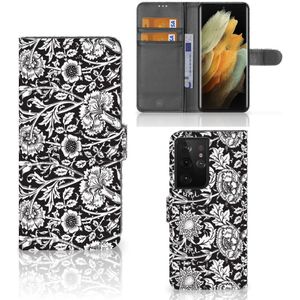 Samsung Galaxy S21 Ultra Hoesje Black Flowers