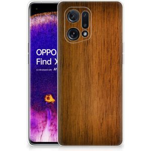 OPPO Find X5 Bumper Hoesje Donker Hout