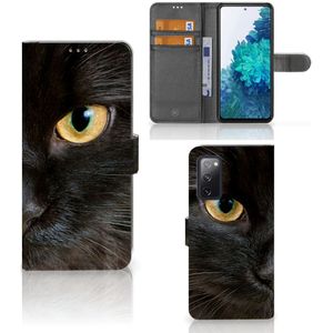 Samsung Galaxy S20 FE Telefoonhoesje met Pasjes Zwarte Kat