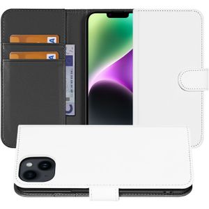 Book Case Telefoonhoesje voor de iPhone 15 Wit met Pasjeshouder