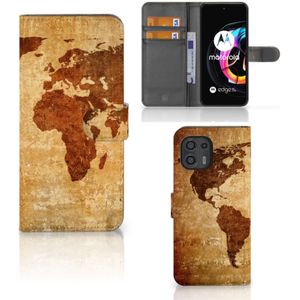 Motorola Edge 20 Lite Flip Cover Wereldkaart